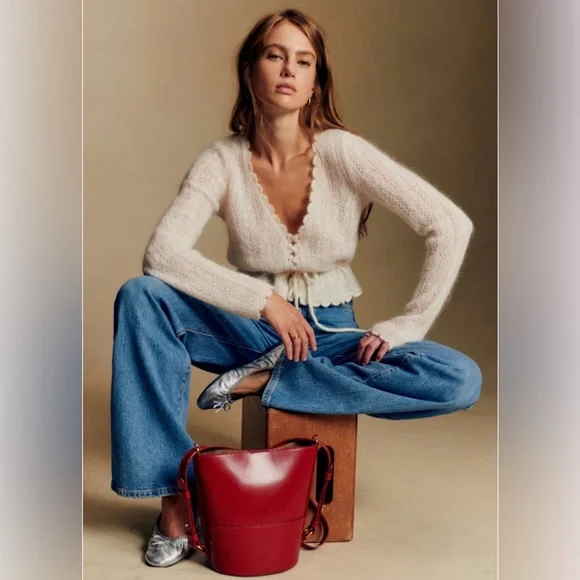 Sezane Elise Cream Cardigan in Size S - NWT - Picture 3 of 7